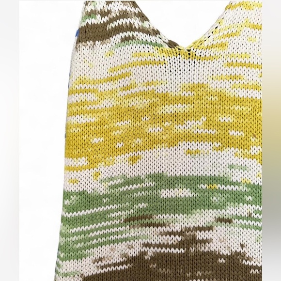 Zara Cream and Blue Knit Dress - Picture 3 of 3